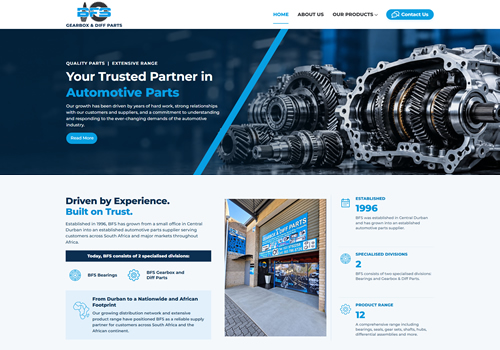 BFS Bearing website design portfolio project